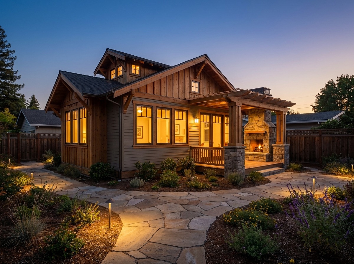 Guest house at dusk
